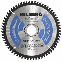 Диск Trio Diamond Hilberg Industrial HA190 пильный по алюминию 190x30/20mm 64 зуба