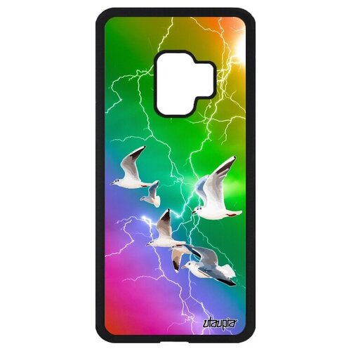 фото Качественный чехол на // samsung galaxy s9 // "чайки" альбатрос дизайн, utaupia, оранжевый