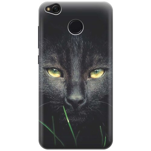 фото Gosso ультратонкий силиконовый чехол-накладка для xiaomi redmi 4x с принтом "кошка в темноте"
