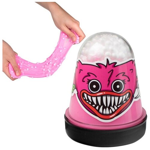 SLIME S130-95 Слайм для детей модели розовый с шариками, 130 г