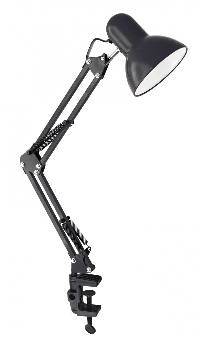 Лампа офисная Ultraflash UF-312P, E27, 60 Вт, цвет арматуры: черный, цвет плафона/абажура: черный