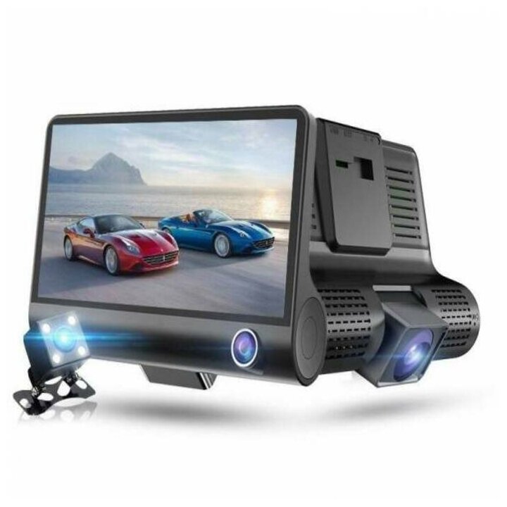 Автомобильный видеорегистратор Full HD с 3 камерами