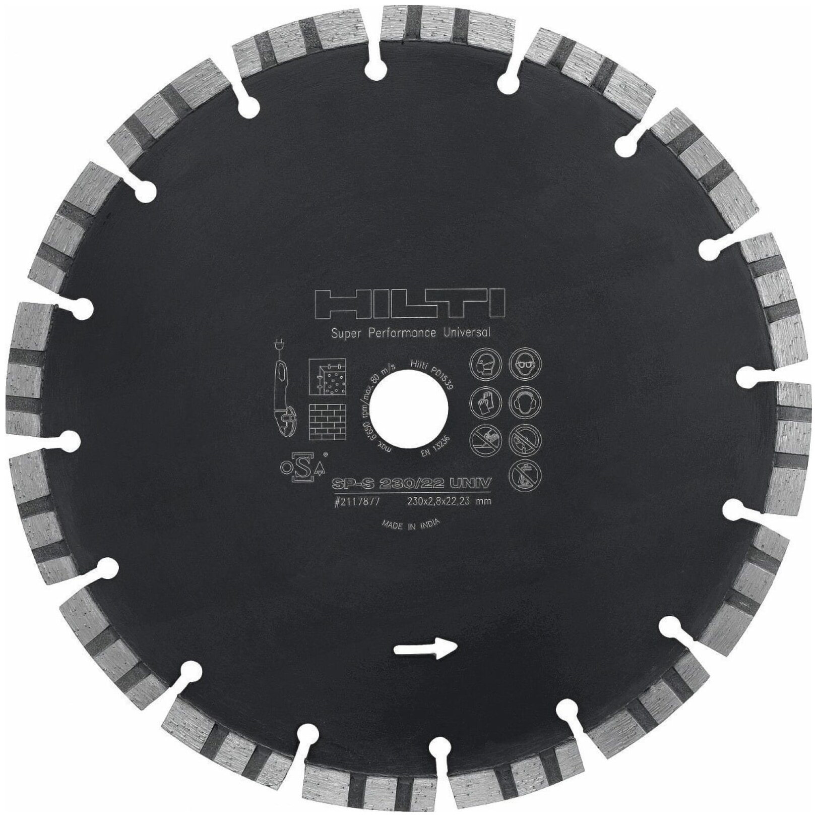 Алмазный диск по бетону HILTI 230 мм x 22 мм SP-S универсальный арт.2117877