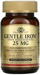 Gentle Iron (Iron Bisglycinate) капс., 25 мг, 90 шт.