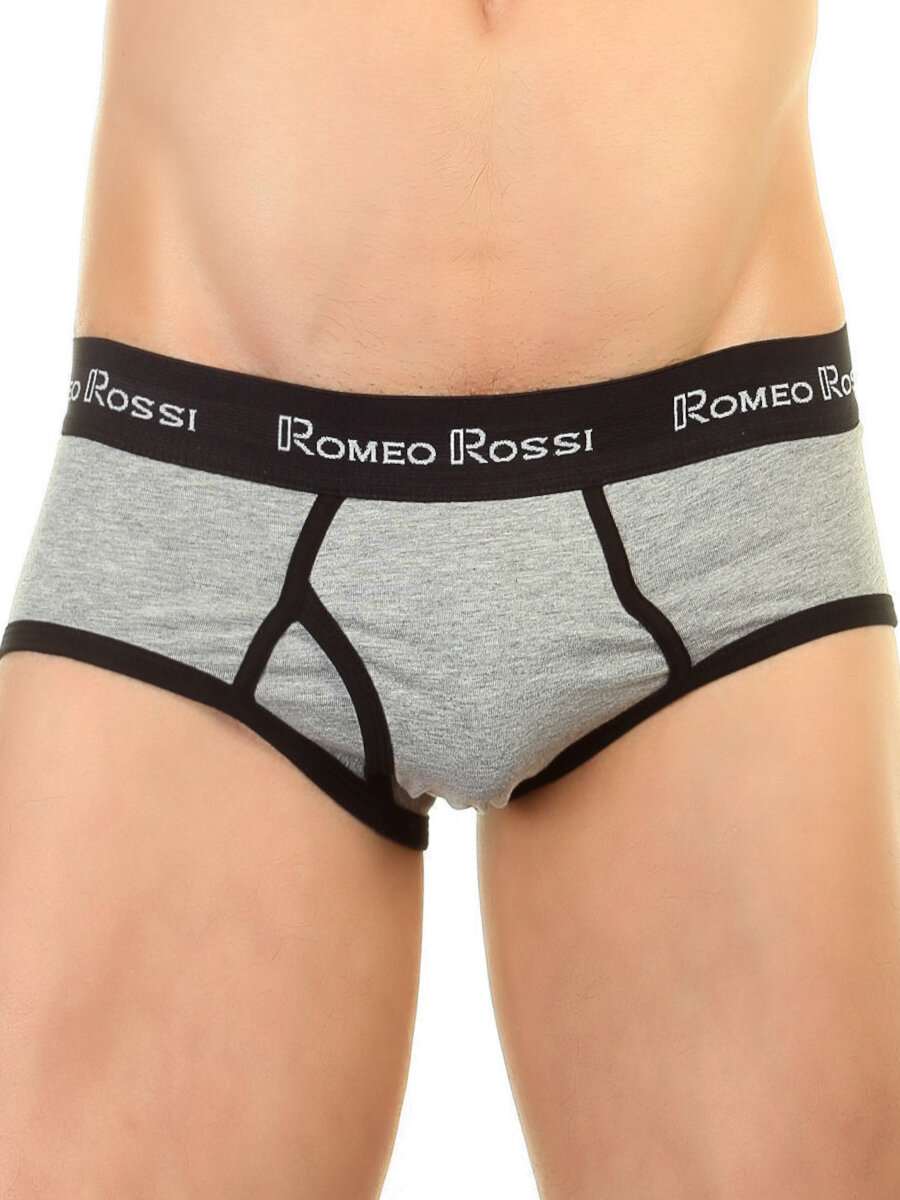 Мужские трусы брифы серые с черной окантовкой Romeo Rossi RR366-103 XL (50)