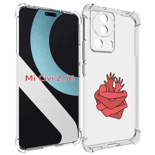 Чехол MyPads сердце из ручек для Xiaomi Civi 2 задняя-панель-накладка-бампер чехол mypads сердце в клетке для xiaomi civi 2 задняя панель накладка бампер