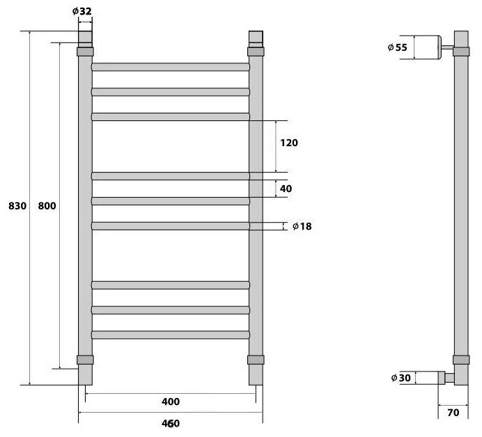 Полотенцесушитель Energy PRESTIGE 800X400 - фото №5