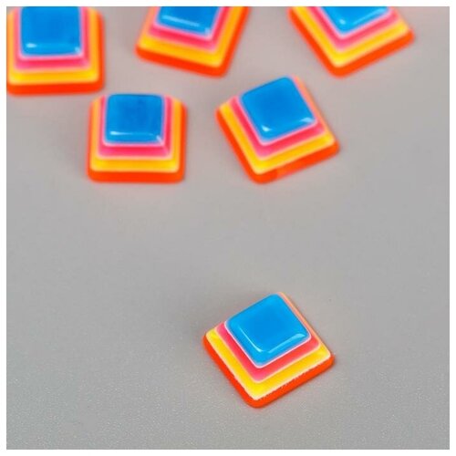 Декор для творчества пластик Полосатые пирамидки оранжево-синие набор 10 шт 1,1х1,1 см