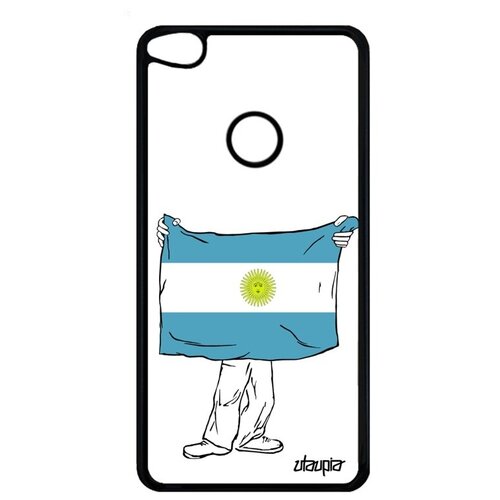 фото Красивый чехол на смартфон // huawei p8 lite 2017 // "флаг аргентины с руками" туризм страна, utaupia, белый
