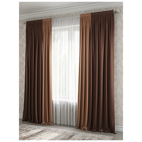 фото Комплект штор sola 026, темный шоколад, 180*270 см - 2 шт