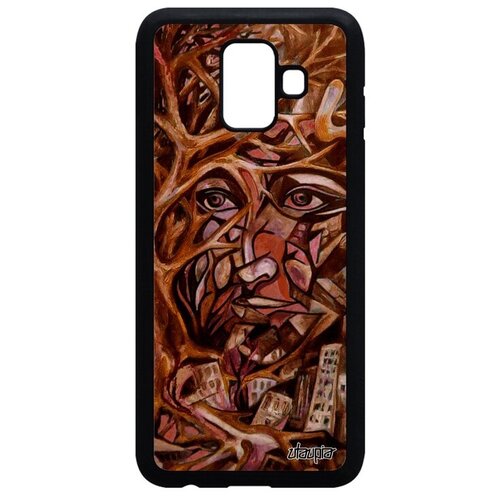 фото Дизайнерский чехол на смартфон // samsung galaxy a6 2018 // "взгляд" картина лицо, utaupia, светло-коричневый