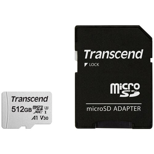 Флеш карта microSDXC Transcend 512GB TS512GUSD300S-A 300S + adapter карта памяти transcend microsdxc 300s 256gb ts256gusd300s a