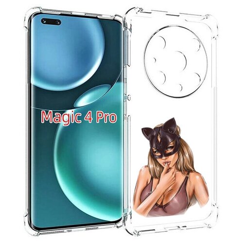 Чехол MyPads девушка-в-купальнике-с-маской-кошки женский для Honor Magic4 Pro / Magic4 Ultimate задняя-панель-накладка-бампер чехол mypads девушка в купальнике с маской кошки женский для honor 70 pro 70 pro plus задняя панель накладка бампер