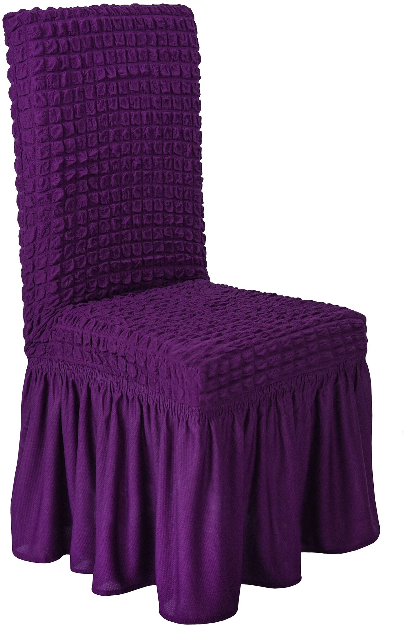 Чехол Venera на стул со спинкой однотонный, цвет Фиолетовый