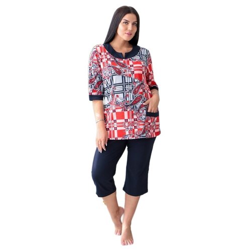 фото Elenatex / костюм женский к-204 (хлопок 100%) / 54 / красный elena tex