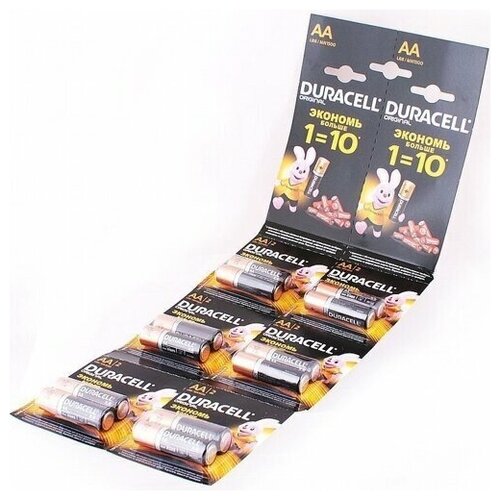 Батарейка AA щелочная Duracell LR6 BL2 Basic отрывные duracell lr6 basic new уп 12 шт батарейка тип aa