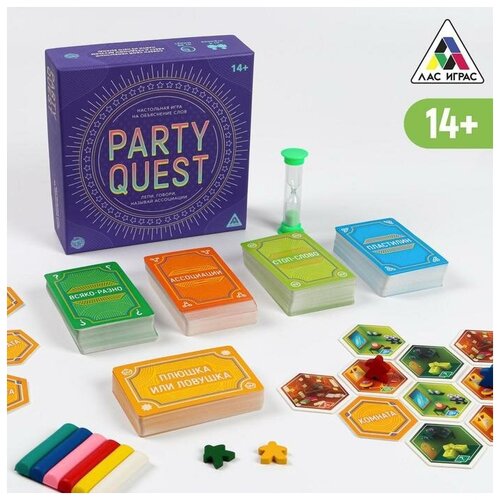 Настольная игра на объяснение слов PARTY QUEST. Лепи, называй ассоциации, говори, 14+ настольная игра умные игры лепи усы