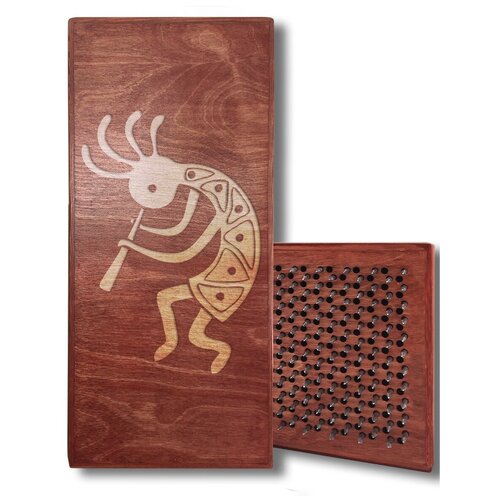 фото Доска садху белая индеец - 343, размер 31x14, шаг гвоздей 10 мм чакра