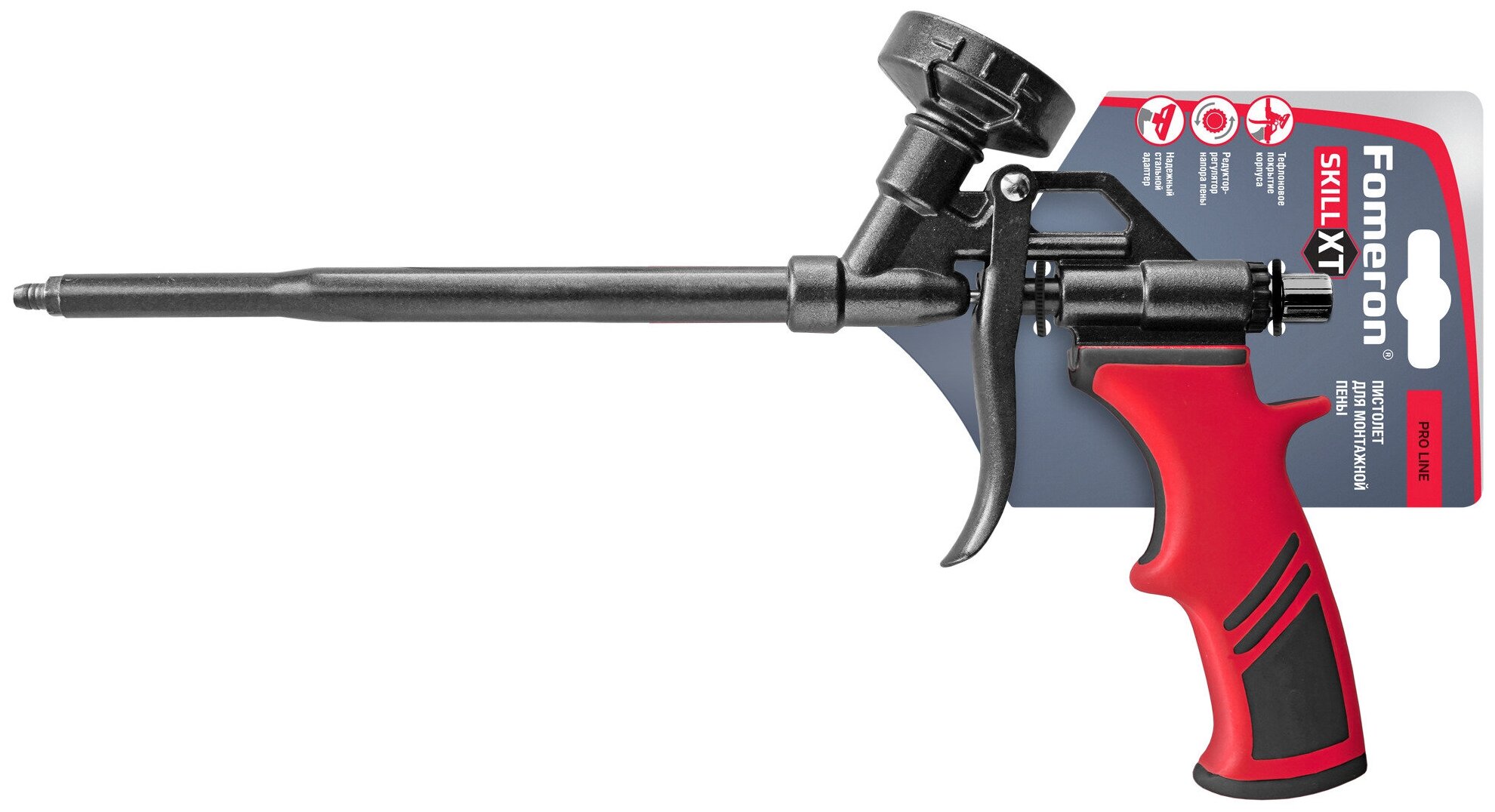 Пистолет Fomeron для монтажной пены, Skill XT (тефлоновый - металл с регулир, обслуживаемый адаптер) (1шт) (590127)