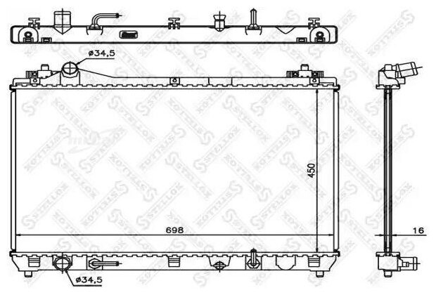 Радиатор системы охлаждения акпп suzuki grand vitara 2.0i 16v 05 Stellox 1025431SX