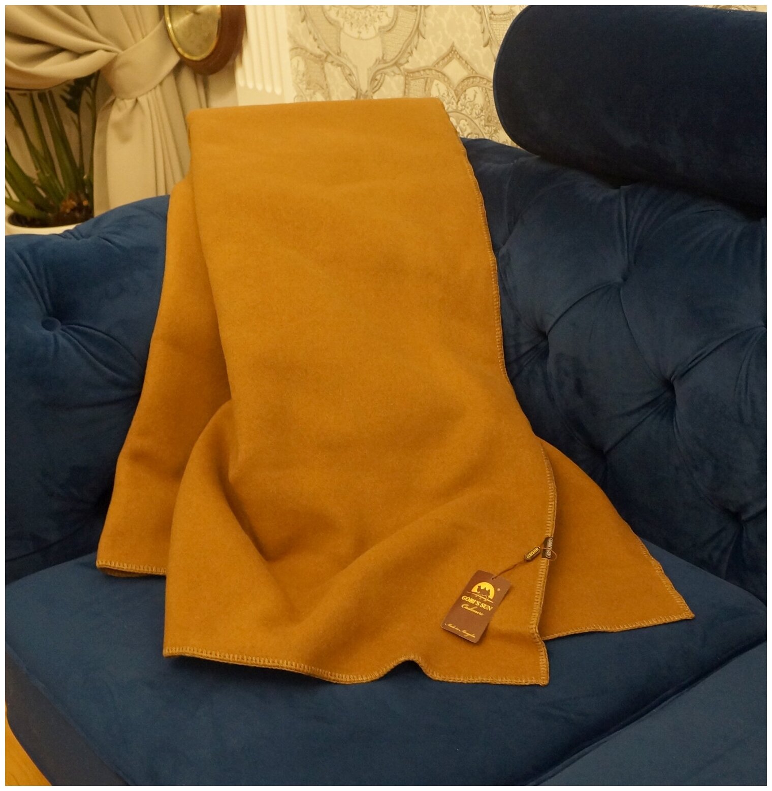 Одеяло из верблюжьей шерсти тканое 150х200 см. (GOBI SUN) - камел (утяжеленное)