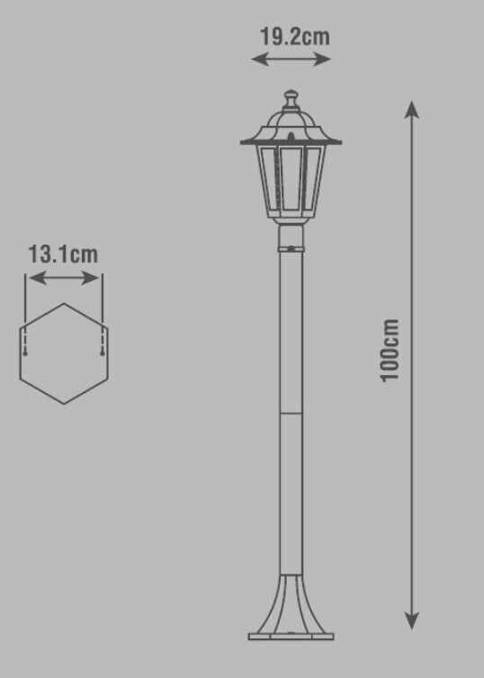 Столб уличный Inspire Peterburg 1xE27x60 Вт алюминий/сталь цвет бронза