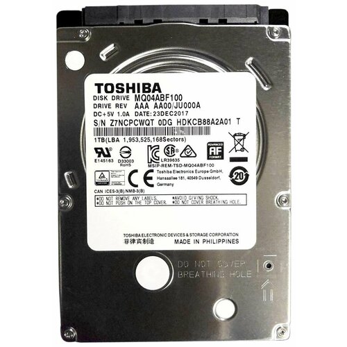 Внутренний жесткий диск Toshiba MQ04ABF100 1 Тб toshiba 4 тб внутренний жесткий диск