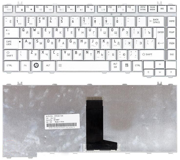 Клавиатура для ноутбука Toshiba Satellite L510 серебристая