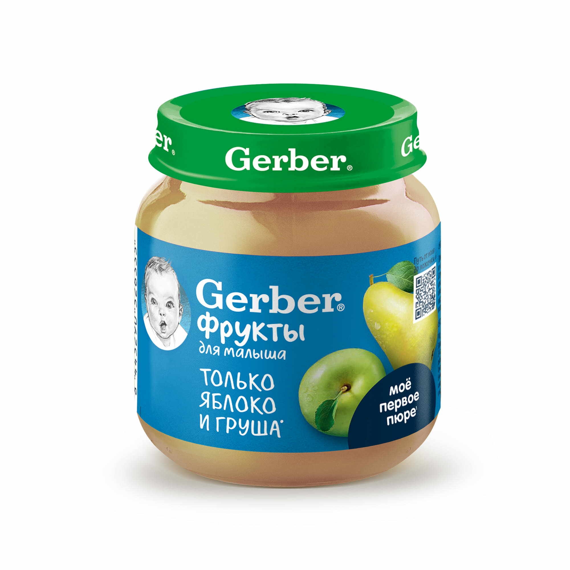 GERBER Фруктовое пюре Яблоко Груша банка, 125 г