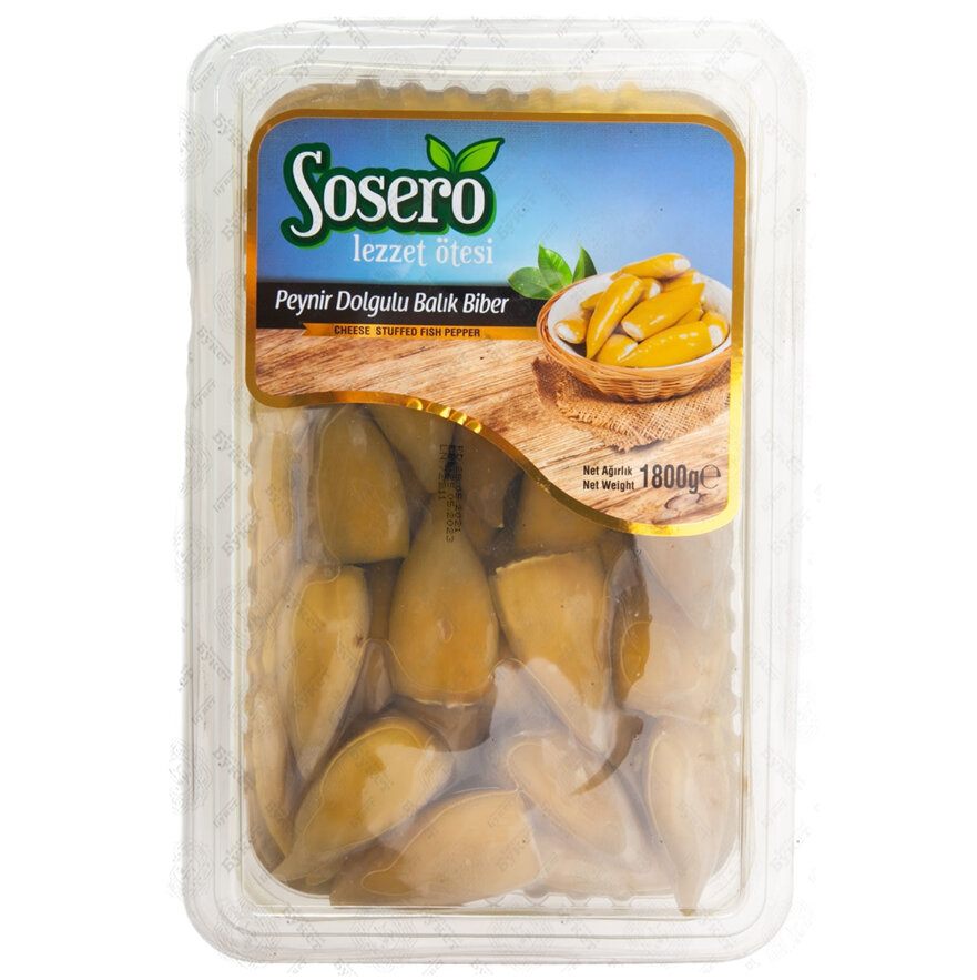 Перец острый желтый Sosero фаршированный сыром 1,8 кг Sosero