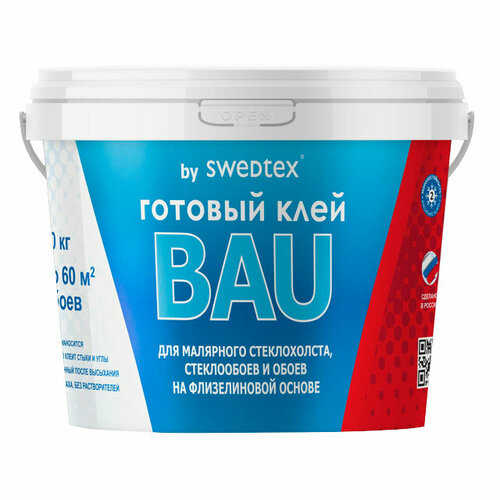 Клей обойный bau by swedtex готовый 10000г арт lb 10 7168₽