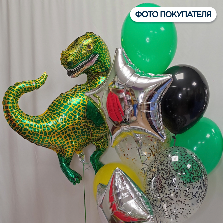Воздушный шар, Зелёный Тираннозавр, 82 см — фото 1