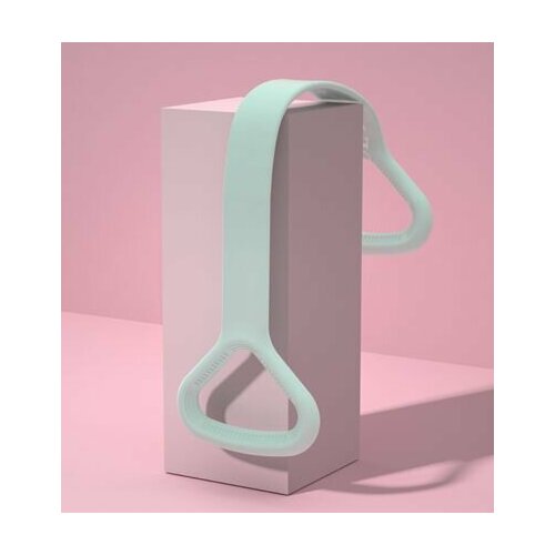 Эластичная резинка для фитнеса с ручками голубая 435₽