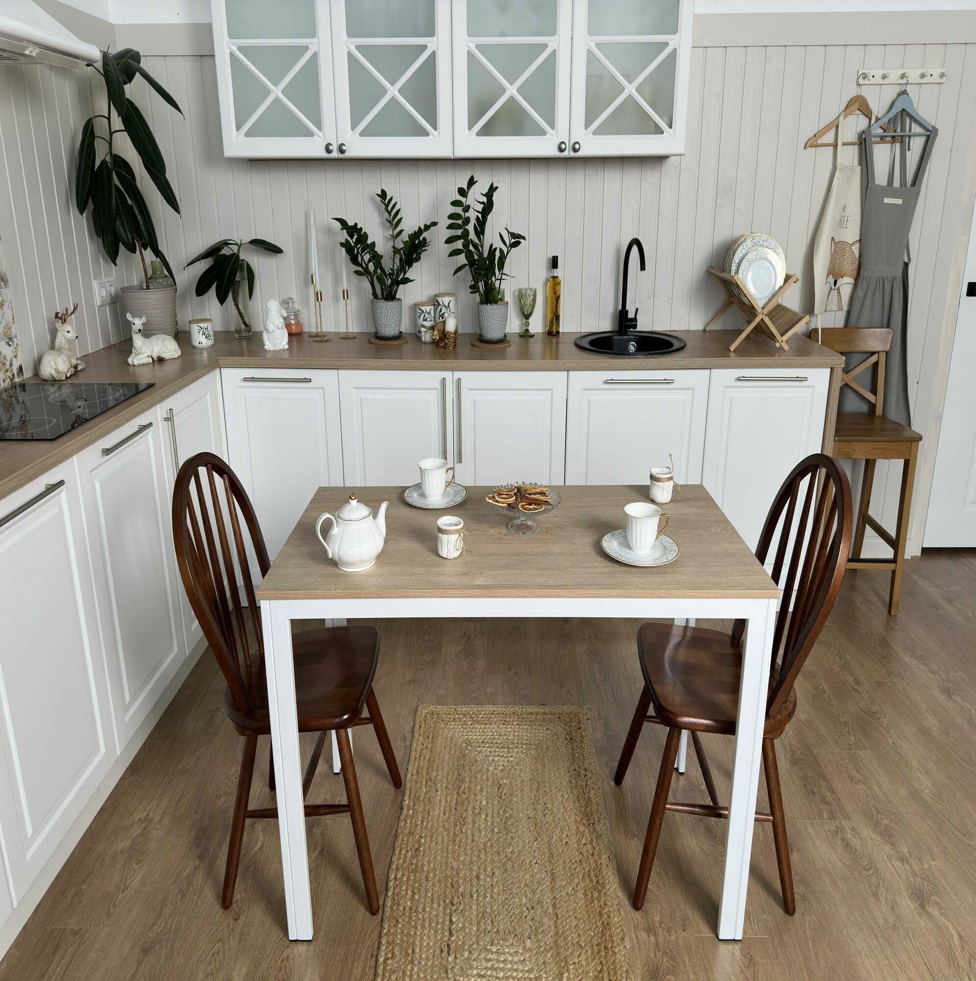 фото CondorStyle Стол кухонный HOMЕ PRESTIGE Дуб песочный, обеденный, лофт 100х60х75