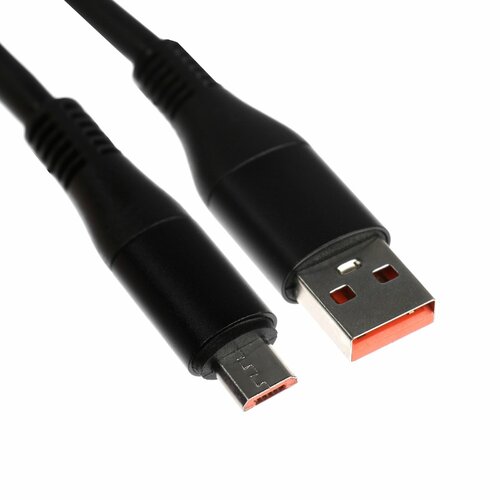 Кабель MicroUSB - USB 24 A оплётка TPE утолщенный 1 метр чёрный 334₽