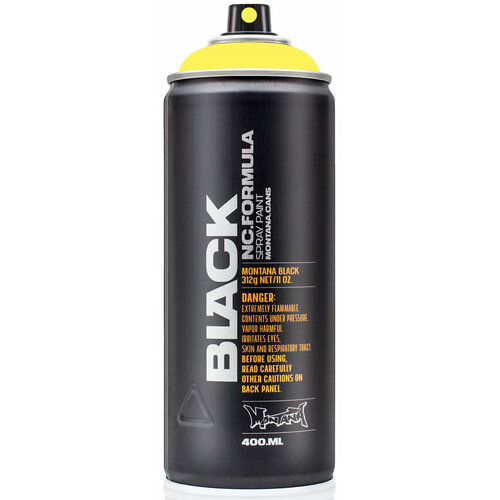 Краска для граффити аэрозольная BLACK истинная желтая 0,4л TR1000 BLK желтый, Желтый