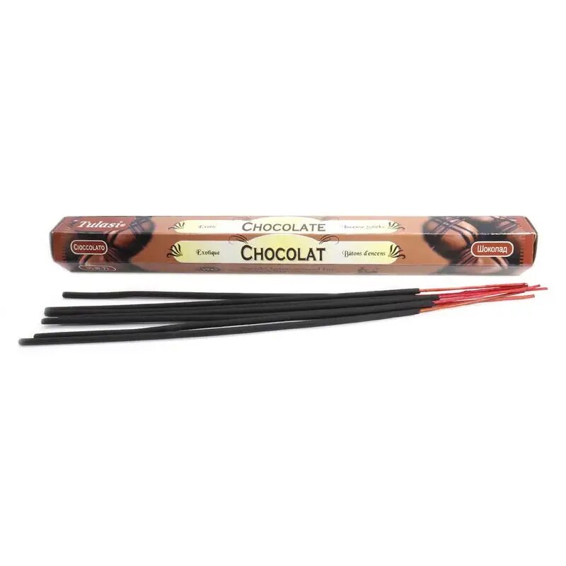 Tulasi CHOCOLATE Exotic Incense Sticks, Sarathi (Туласи благовония шоколад, Саратхи), уп. 20 палочек.