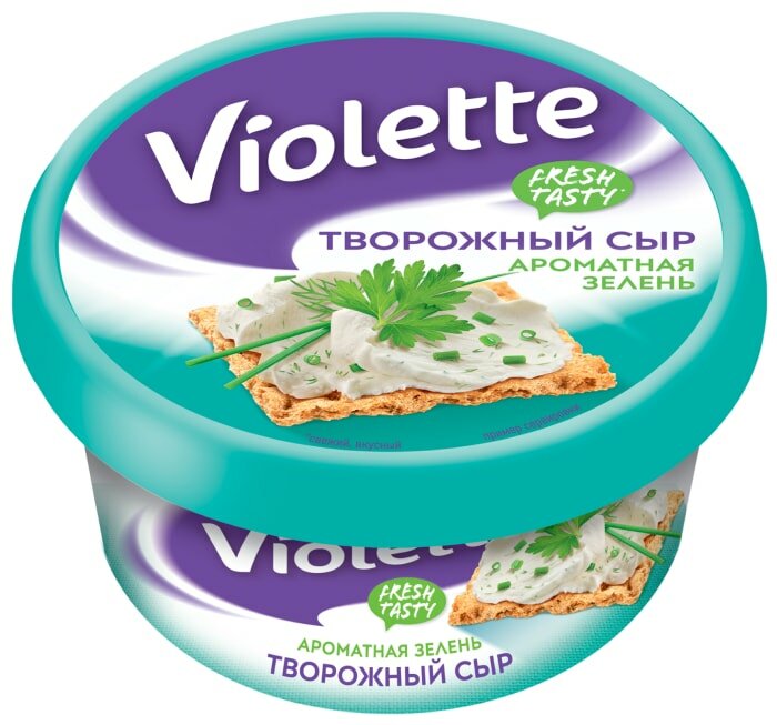 Сыр творожный Violette Ароматная зелень 70% 140г