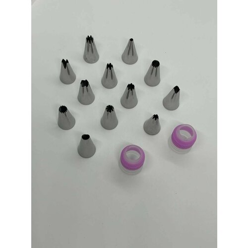 Набор кондитерских насадок 12 шт фиксатор 2 шт 389₽