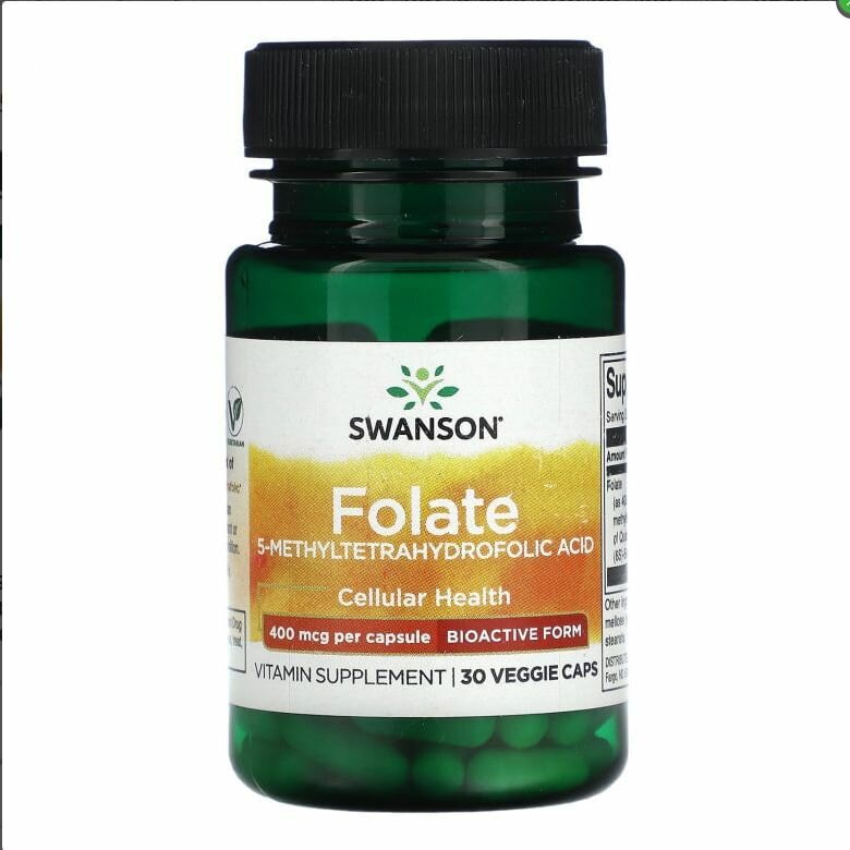 Swanson Folate, 400 мкг, 30 капсул