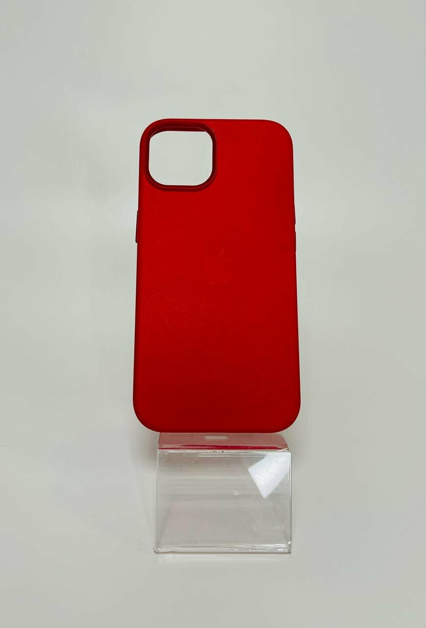Кожаный чехол Leather Case для iPhone 14 с MagSafe, Red
