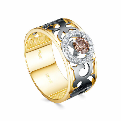 Кольцо KABAROVSKY, желтое золото, 585 проба, бриллиант, размер 18.5