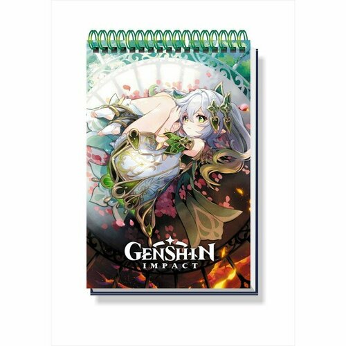 Творческий блокнот Озарение луной травы Геншин cо стикерами и переводными татуировками 713₽
