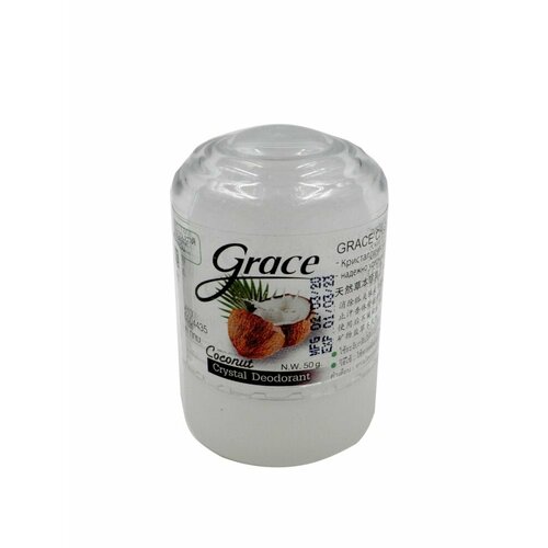 Grace Дезодорант кристаллический натуральный антибактериальный Кокос, 50 г натуральный дезодорант райский кокос 50 мл