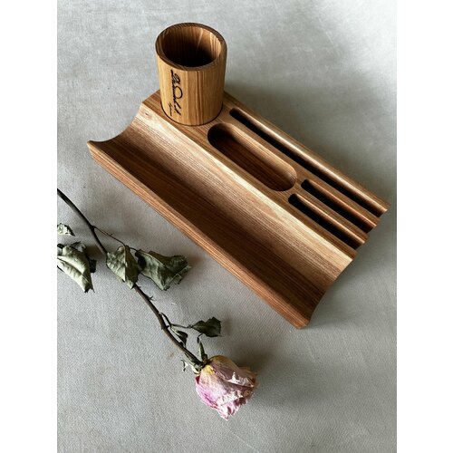 Органайзер настольный №3 со стаканчиком в комплекте карагач, 30*17*11 см