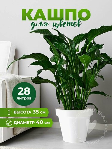Кашпо для цветов и растений круглое E&K d40 см цвет белый 28 л — купить ...