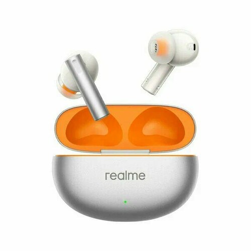 Беспроводные наушники с активным шумоподавлением Realme Buds Air 6 RMA2402, серебристые оранжевый, серебристый, серебро