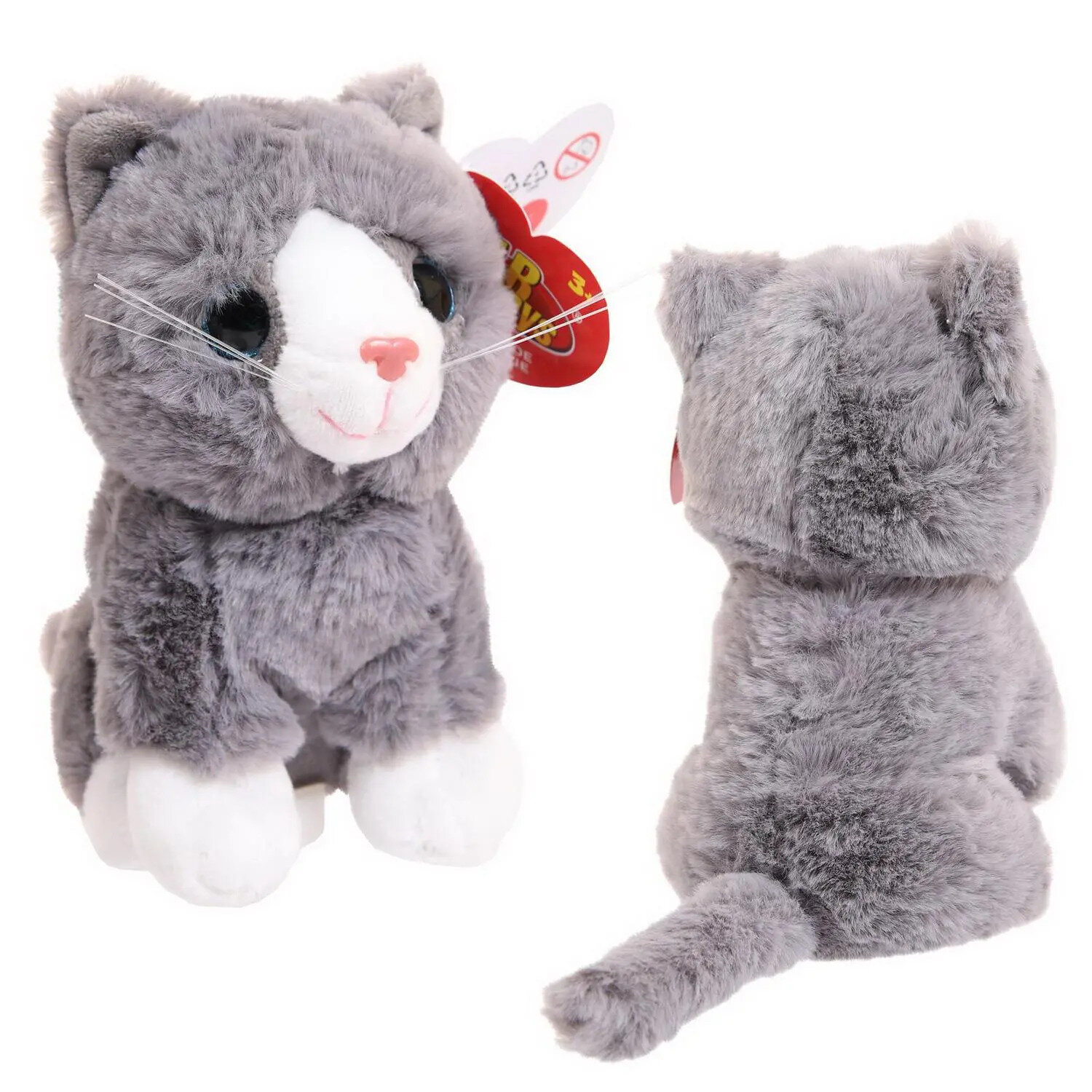 Мягкая игрушка Abtoys Котик серый, 15см (M4906) от ABtoys Мягкое сердце — фото 1