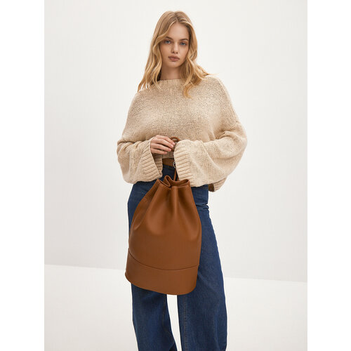 Рюкзак торба nstcmoscow фактура гладкая карамельный 2499₽