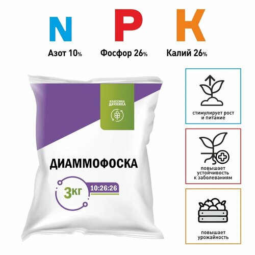 Удобрение минеральное Диаммофоска Классика дачника 3 кг